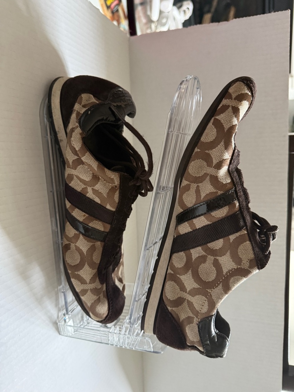 Coach Brown Monogram Low-Top Sneakers